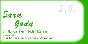 sara goda business card